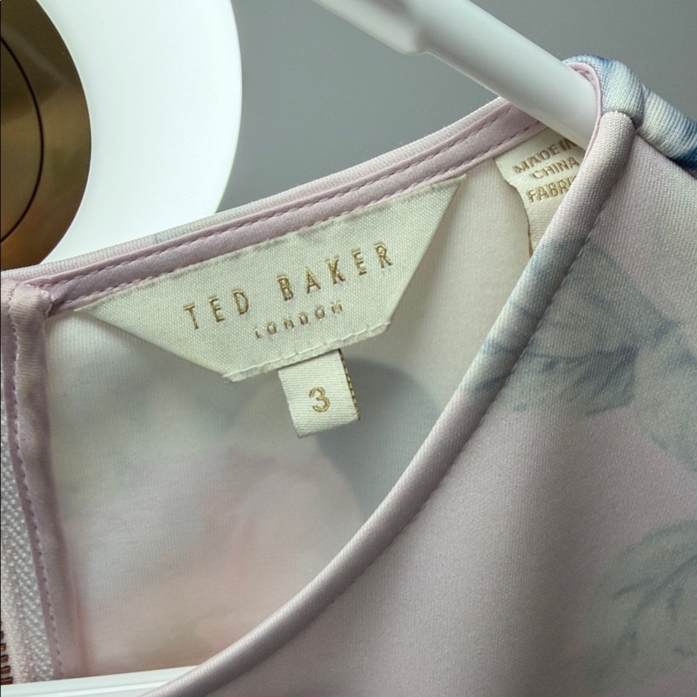 Ted Baker Pink and Blue Floral Midi Dress - Picture 2 of 8